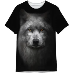 Men's Graphic Wolf T shirt Short Sleeve T shirt 3D Print Crew Neck Shirt Designer Classic Casual Daily Sports Weekend Black Gray Summer Clothing Apparel S M L XL XXL 3XL 4XL