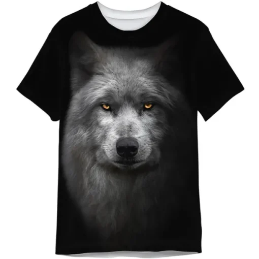 Men's Graphic Wolf T shirt Short Sleeve T shirt 3D Print Crew Neck Shirt Designer Classic Casual Daily Sports Weekend Black Gray Summer Clothing Apparel S M L XL XXL 3XL 4XL