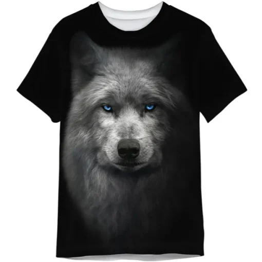 Men's Graphic Wolf T shirt Short Sleeve T shirt 3D Print Crew Neck Shirt Designer Classic Casual Daily Sports Weekend Black Gray Summer Clothing Apparel S M L XL XXL 3XL 4XL