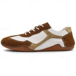 Men's Green and White Suede Sport Sneakers with Lace-Up Design - Comfortable and Stylish for Casual and Athletic Wear