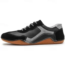 Men's Green and White Suede Sport Sneakers with Lace-Up Design - Comfortable and Stylish for Casual and Athletic Wear