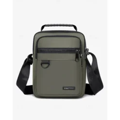 Men's Green Crossbody Messenger Bag with Multiple Zippered Pockets - Durable and Stylish for Everyday and Travel Use