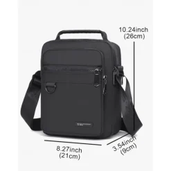 Men's Green Crossbody Messenger Bag with Multiple Zippered Pockets - Durable and Stylish for Everyday and Travel Use