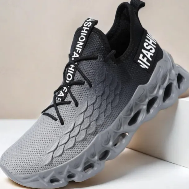 Men's Green Running Sneakers with Mesh Upper and Lightweight Design – Breathable, Comfortable Athletic Shoes for Sports, Workouts and Casual Wear