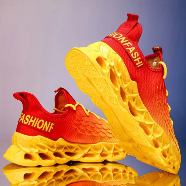 Men's Green Running Sneakers with Mesh Upper and Lightweight Design – Breathable, Comfortable Athletic Shoes for Sports, Workouts and Casual Wear