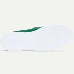 Men's Green Suede Casual Loafers with Lightweight Non-Slip White Sole, Comfortable Slip-On Design, and Breathable Material