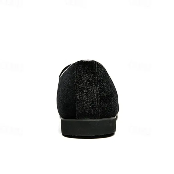 Men's Green Velvet Loafers with Gold Embroidery – Luxurious Slip-On Shoes for Formal Events and Weddings