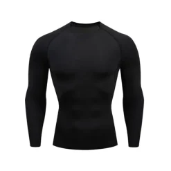 Men's Gym Shirt Sports T-Shirt Crew Neck Long Sleeve Sports & Outdoor Fitness Gym Soft Plain Black White Activewear Fashion Sport