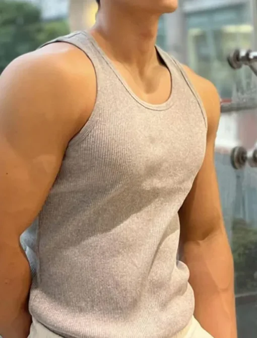 Men's GYM Tank Running Tank Workout Tank Men Tops Crew Neck Sleeveless Sports & Outdoor Vacation Going out Casual Daily Quick dry Moisture Wicking Breathable Soft Plain Black White Activewear Fashion
