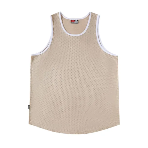 Men's Gym Tank Top Basketball Jersey Mesh Classic Sleeveless Singlet Athletic Athleisure Breathable Quick Dry Moisture Wicking Soft Fitness Gym Workout Basketball Sportswear Activewear Solid Colored