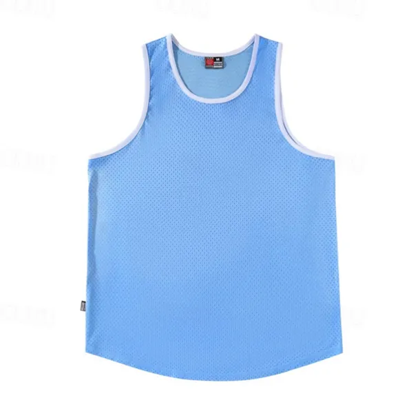 Men's Gym Tank Top Basketball Jersey Mesh Classic Sleeveless Singlet Athletic Athleisure Breathable Quick Dry Moisture Wicking Soft Fitness Gym Workout Basketball Sportswear Activewear Solid Colored
