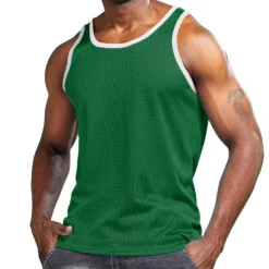 Men's Gym Tank Top Basketball Jersey Mesh Classic Sleeveless Singlet Athletic Athleisure Breathable Quick Dry Moisture Wicking Soft Fitness Gym Workout Basketball Sportswear Activewear Solid Colored