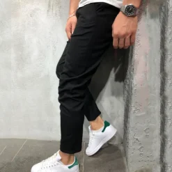 Men's Harem Trousers Jogger Pants Baggy Plain Breathable Lightweight Full Length Casual Daily Cotton Hip-Hop Smart Casual ArmyGreen Black Micro-elastic