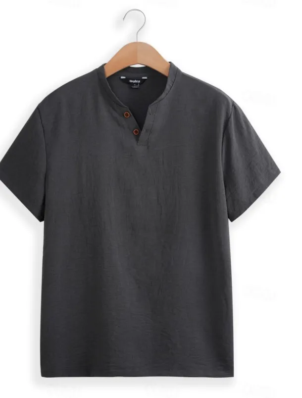 Men's Henley Shirt Tee Top Plain Henley Street Vacation Short Sleeve Button-Down Clothing Apparel Designer Basic Modern Contemporary