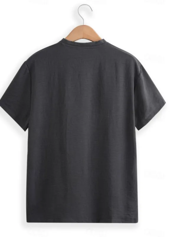 Men's Henley Shirt Tee Top Plain Henley Street Vacation Short Sleeve Button-Down Clothing Apparel Designer Basic Modern Contemporary