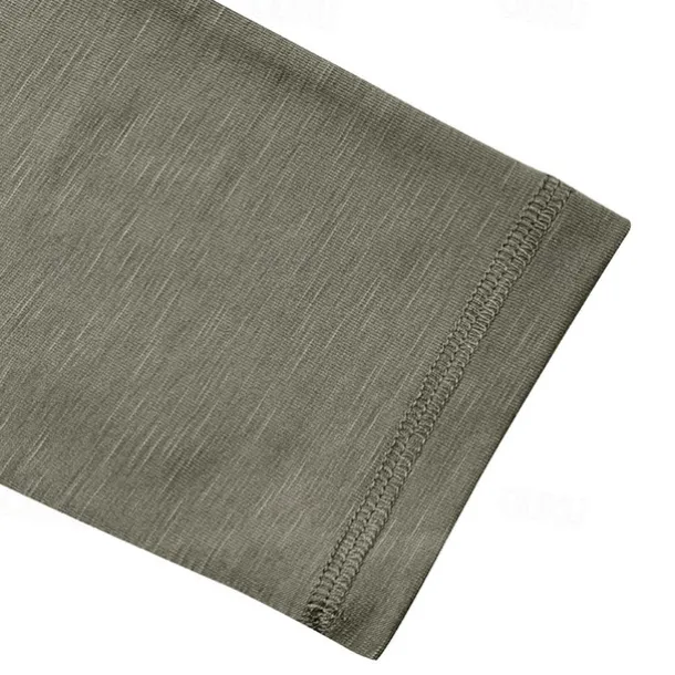 Men's Henley Shirt Tee Top Long Sleeve Solid Color Fashion Daily Buttons Henley Outdoor Street Causal Summer Army Green Black White Henley T-Shirt