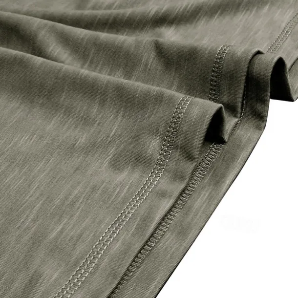 Men's Henley Shirt Tee Top Long Sleeve Solid Color Fashion Daily Buttons Henley Outdoor Street Causal Summer Army Green Black White Henley T-Shirt