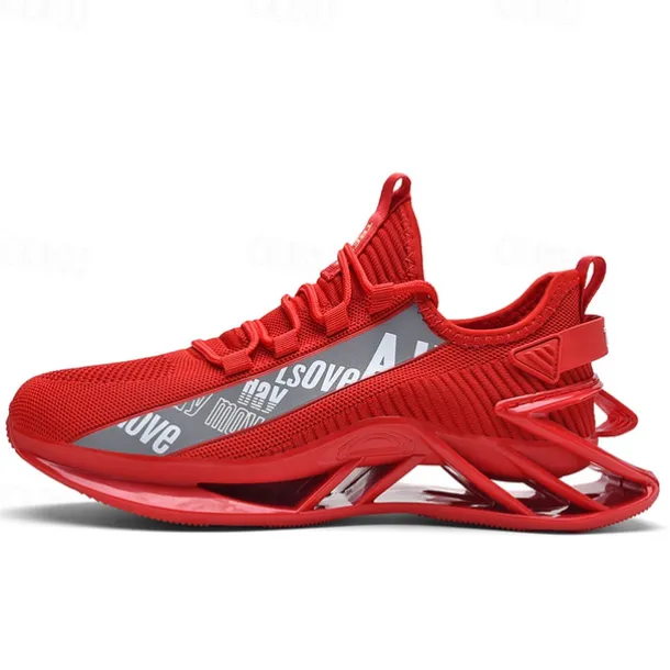 Men's High-Performance Athletic Sneakers in Vibrant Red – Lightweight, Breathable, and Durable Design for Running and Sports