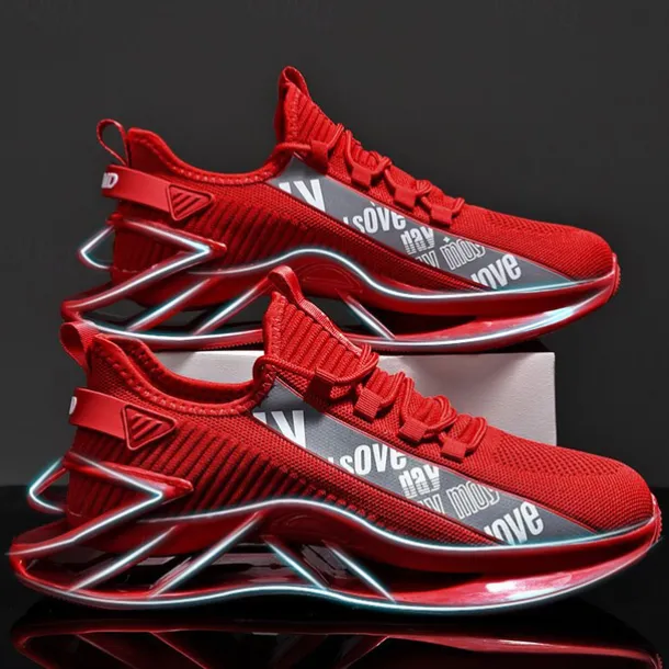 Men's High-Performance Athletic Sneakers in Vibrant Red – Lightweight, Breathable, and Durable Design for Running and Sports