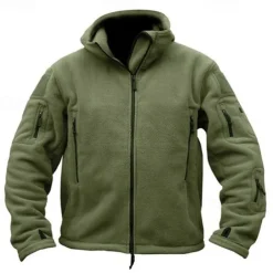 Men's Hiking Fleece Jacket Fleece Winter Outdoor Warm Soft Comfortable Fleece Jackets Full Zip Camping / Hiking / Caving Traveling Winter Sports Black Army Green Khaki Grey
