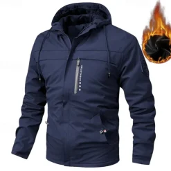Men's Hiking Fleece Jacket Winter Outdoor Thermal Warm Fleece Lining Fleece Jackets Full Zip Climbing Camping / Hiking / Caving Traveling Black White Army Green Red Khaki