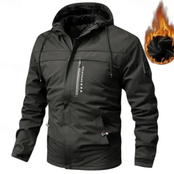 Men's Hiking Fleece Jacket Winter Outdoor Thermal Warm Fleece Lining Fleece Jackets Full Zip Climbing Camping / Hiking / Caving Traveling Black White Army Green Red Khaki