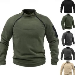 Men's Hiking Fleece Jacket Fleece Winter Outdoor Warm Soft Comfortable Fleece Jackets Full Zip Camping / Hiking / Caving Traveling Winter Sports Dark Grey Forest Green Navy Dark Khaki Light Khaki