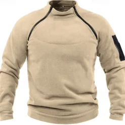 Men's Hiking Fleece Jacket Fleece Winter Outdoor Warm Soft Comfortable Fleece Jackets Full Zip Camping / Hiking / Caving Traveling Winter Sports Dark Grey Forest Green Navy Dark Khaki Light Khaki