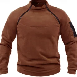 Men's Hiking Fleece Jacket Fleece Winter Outdoor Warm Soft Comfortable Fleece Jackets Full Zip Camping / Hiking / Caving Traveling Winter Sports Dark Grey Forest Green Navy Dark Khaki Light Khaki