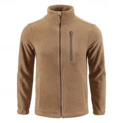 Men's Hiking Fleece Jacket Winter Outdoor Warm Soft Comfortable Warm Tactical Jacket Sport Fleece Hooded Jacket Winter Adventure Jacket Full Zip Climbing Camping / Hiking / Caving Traveling Black