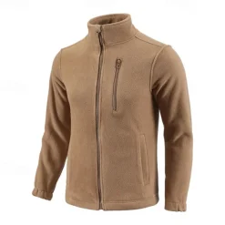 Men's Hiking Fleece Jacket Winter Outdoor Warm Soft Comfortable Warm Tactical Jacket Sport Fleece Hooded Jacket Winter Adventure Jacket Full Zip Climbing Camping / Hiking / Caving Traveling Black