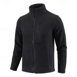 Men's Hiking Fleece Jacket Winter Outdoor Warm Soft Comfortable Warm Tactical Jacket Sport Fleece Hooded Jacket Winter Adventure Jacket Full Zip Climbing Camping / Hiking / Caving Traveling Black