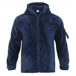 Men's Hiking Fleece Jacket Fleece Winter Outdoor Waterproof Warm Soft Comfortable Fleece Jackets Full Zip Camping / Hiking / Caving Traveling Winter Sports Dark Grey Black Dark Navy Khaki