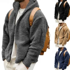 Men's Hiking Fleece Jacket Fleece Winter Outdoor Waterproof Warm Soft Comfortable Fleece Jackets Full Zip Camping / Hiking / Caving Traveling Winter Sports Dark Grey Black Dark Navy Khaki