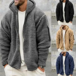 Men's Hiking Fleece Jacket Fleece Winter Outdoor Waterproof Warm Soft Comfortable Fleece Jackets Full Zip Camping / Hiking / Caving Traveling Winter Sports Dark Grey Black Dark Navy Khaki