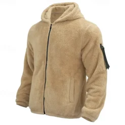 Men's Hiking Fleece Jacket Fleece Winter Outdoor Waterproof Warm Soft Comfortable Fleece Jackets Full Zip Camping / Hiking / Caving Traveling Winter Sports Dark Grey Black Dark Navy Khaki