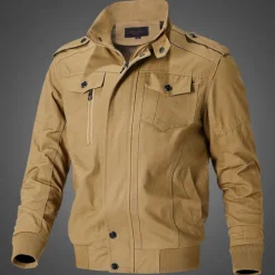 Men's Hiking Jacket Cargo Jacket Outdoor Windproof Windbreaker Jacket Traveling Black Army Green Khaki