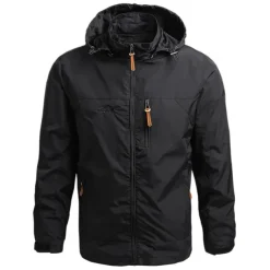 Men's Hiking Jacket Hiking Windbreaker Outdoor Thermal Warm Waterproof Windproof Breathable Outerwear Trench Coat Top Full Length Visible Zipper Hunting Fishing Climbing Black Army Green Grey Khaki