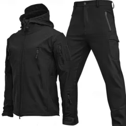 Men's Hiking Jacket Hiking Jacket with Pants Outdoor Camo Windproof Front Zipper Lightweight Jacket Clothing Suit Full Zip Camping / Hiking / Caving Dark Grey Black Yellow Army Green Blue