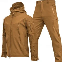 Men's Hiking Jacket Hiking Jacket with Pants Outdoor Camo Windproof Front Zipper Lightweight Jacket Clothing Suit Full Zip Camping / Hiking / Caving Dark Grey Black Yellow Army Green Blue