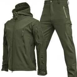 Men's Hiking Jacket Hiking Jacket with Pants Outdoor Camo Windproof Front Zipper Lightweight Jacket Clothing Suit Full Zip Camping / Hiking / Caving Dark Grey Black Yellow Army Green Blue