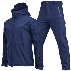 Men's Hiking Jacket Hiking Jacket with Pants Outdoor Camo Windproof Front Zipper Lightweight Jacket Clothing Suit Full Zip Camping / Hiking / Caving Dark Grey Black Yellow Army Green Blue