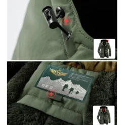 Men's Hiking Jacket Hiking Parka Fleece Winter Outdoor Windproof Fleece Lining Warm Breathable Outerwear Winter Jacket Parka Hunting Ski / Snowboard Climbing Black Army Green Khaki Dark Blue