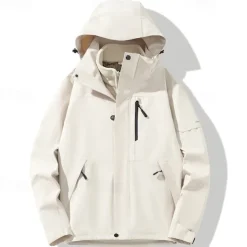 Men's Hiking Jacket Hiking 3-in-1 Jackets Outdoor Waterproof Windproof Warm Front Zipper Fleece Jackets Full Zip Camping / Hiking / Caving Black Ivory Red Blue Green