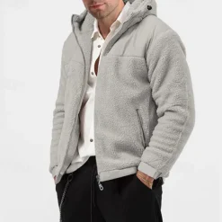 Men's Hiking Jacket Hiking Fleece Jacket Winter Outdoor Thermal Warm Fleece Lining Fleece Jackets Full Zip Climbing Camping / Hiking / Caving Traveling Black Light Grey Khaki Dark Blue