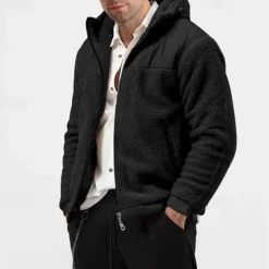 Men's Hiking Jacket Hiking Fleece Jacket Winter Outdoor Thermal Warm Fleece Lining Fleece Jackets Full Zip Climbing Camping / Hiking / Caving Traveling Black Light Grey Khaki Dark Blue