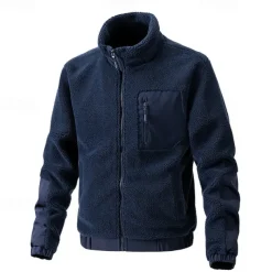 Men's Hiking Jacket Hiking Fleece Jacket Winter Outdoor Thermal Warm Fleece Lining Fleece Jackets Full Zip Climbing Camping / Hiking / Caving Traveling Dark Khaki Black Dark Blue Coffee
