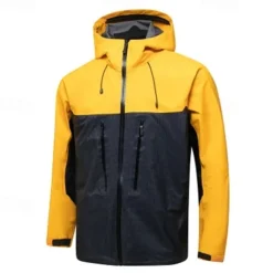 Men's Hiking Jacket Outdoor Color Block Waterproof Windproof Front Zipper Lightweight Jacket Full Zip Camping / Hiking / Caving Black Yellow Green Grey