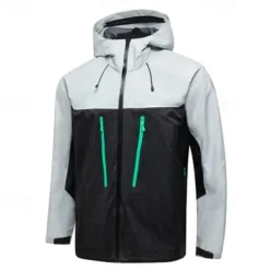 Men's Hiking Jacket Outdoor Color Block Waterproof Windproof Front Zipper Lightweight Jacket Full Zip Camping / Hiking / Caving Black Yellow Green Grey