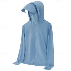 Men's Hiking Jacket Outdoor Sun Protection UPF50+ Front Zipper Lightweight Jacket Full Zip Fishing Camping / Hiking / Caving White Army Green Blue Light Grey Khaki